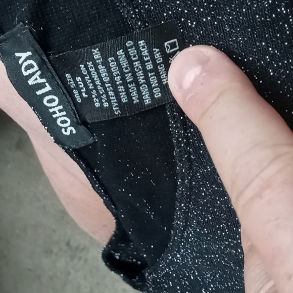 Plus size tank top bark blue with silver gillter - Picture 3 of 3